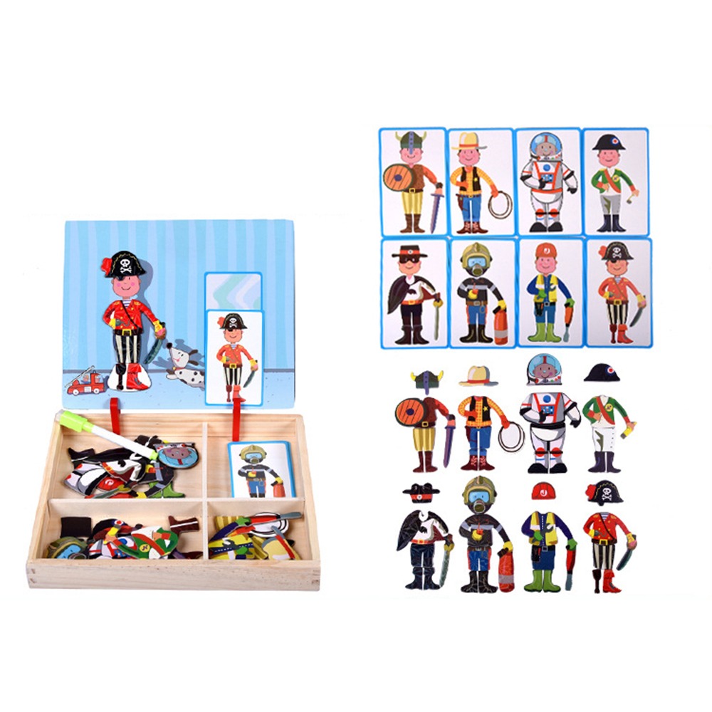 Kids Toys Drawing Easy - Puzzle 3D Magnetik Kayu dengan Tutup