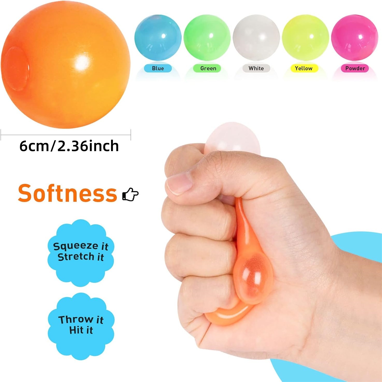 5/10 Buah Bola Lengket Menyala - Kids Toys Under £5 ulasan dan harga