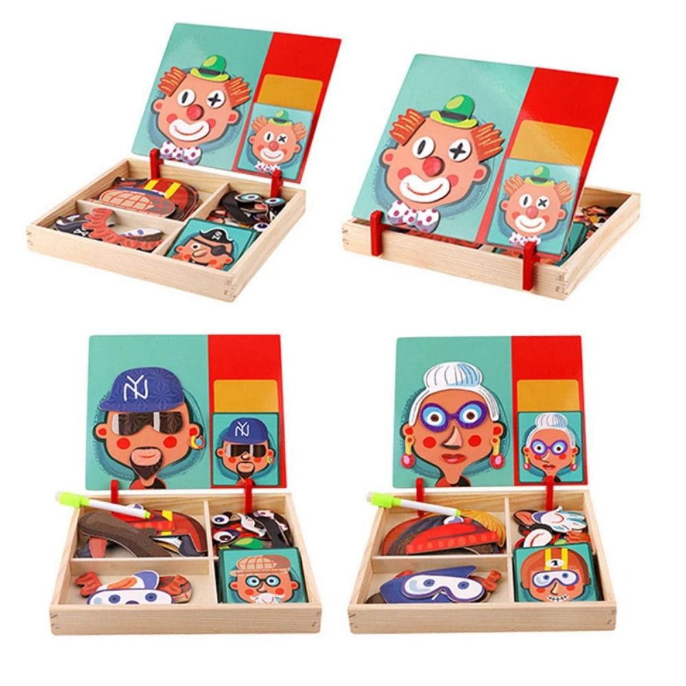 Puzzle 3D Magnetik Kayu dengan - Kids Toys Drawing Easy ulasan dan harga