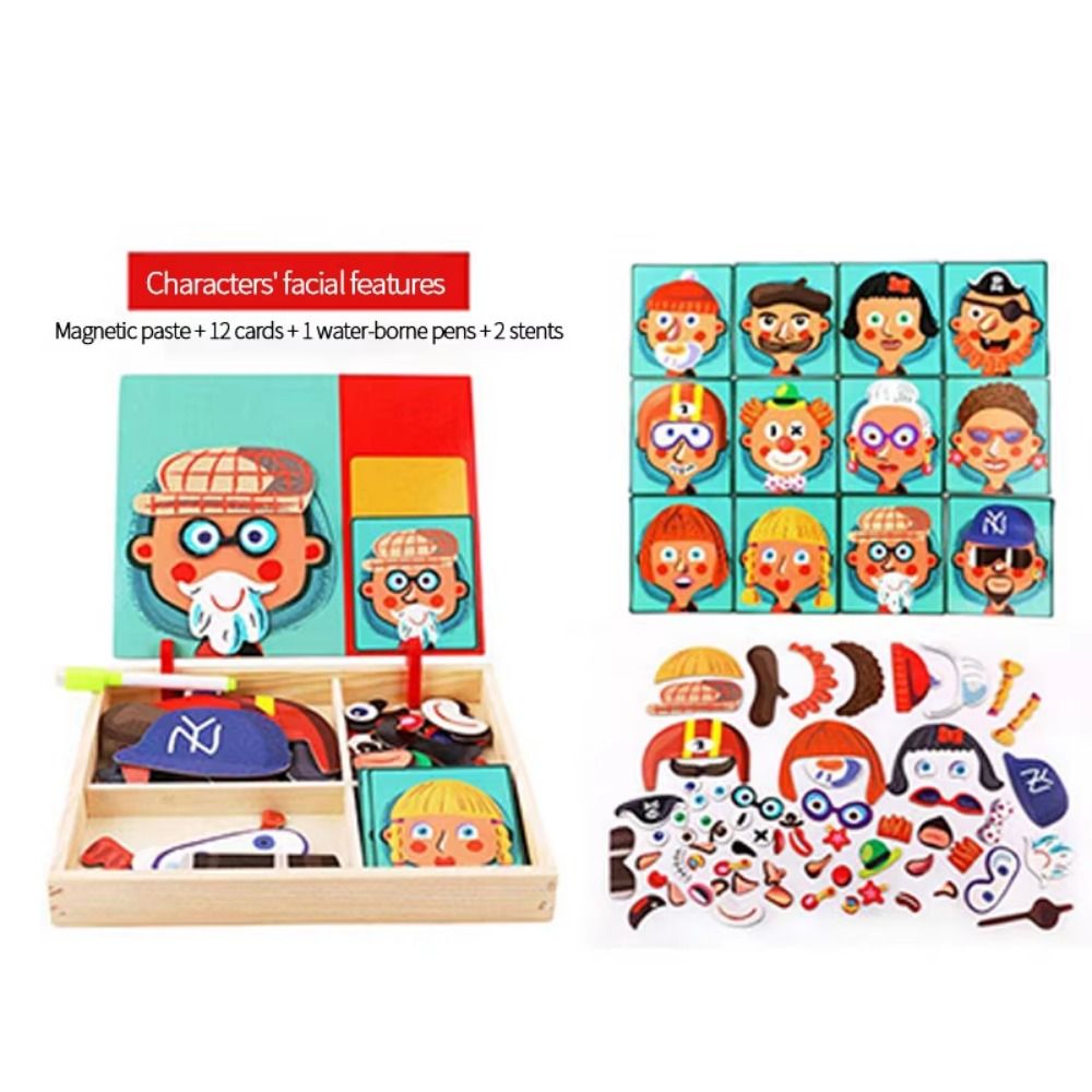 Puzzle 3D Magnetik Kayu dengan - Kids Toys Drawing Easy ulasan dan harga