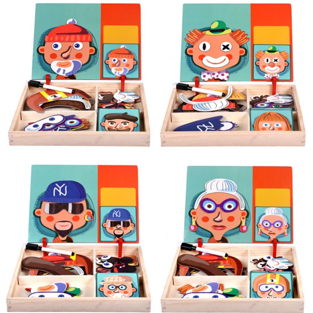 Puzzle 3D Magnetik Kayu dengan - Kids Toys Drawing Easy ulasan dan harga