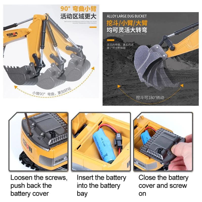 Excavator RC 2.4Ghz 6 Saluran  - Kids Toys Channel ulasan dan harga