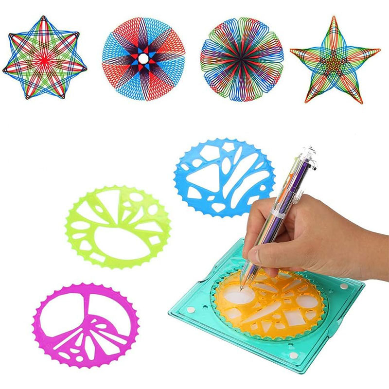 Penggaris Geometris Spiral Art - Kids Toys Under £5 ulasan dan harga