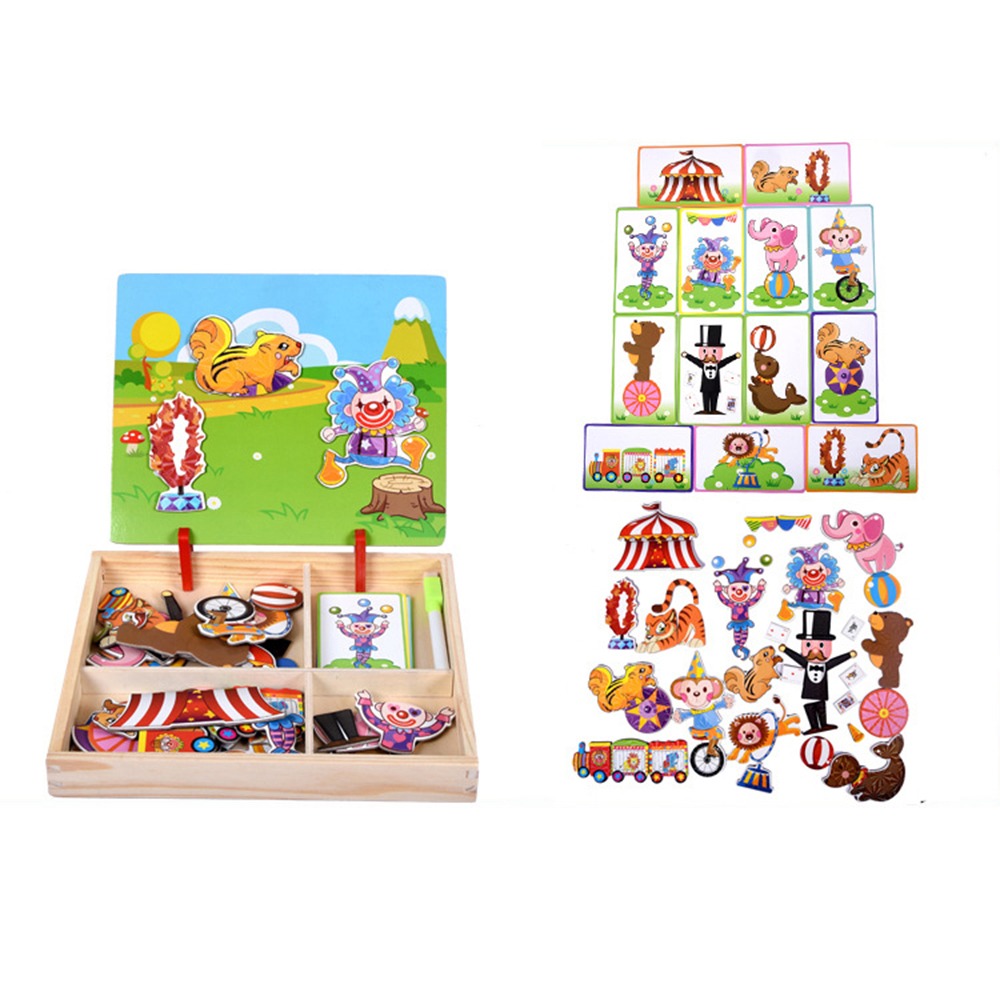 Puzzle 3D Magnetik Kayu Papan  - Kids Toys Drawing Easy ulasan dan harga