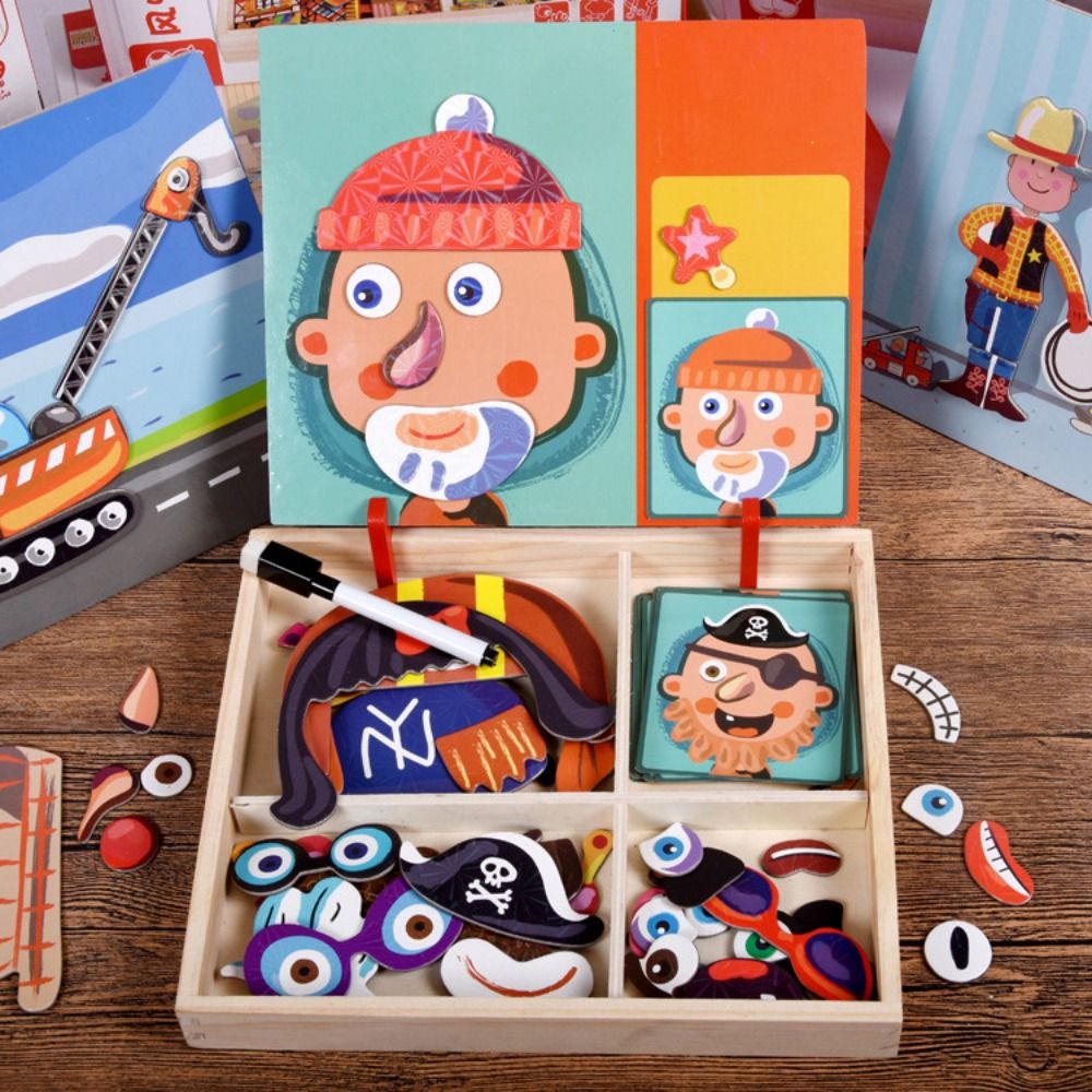 Puzzle 3D Magnetik Kayu Papan  - Kids Toys Drawing Easy ulasan dan harga
