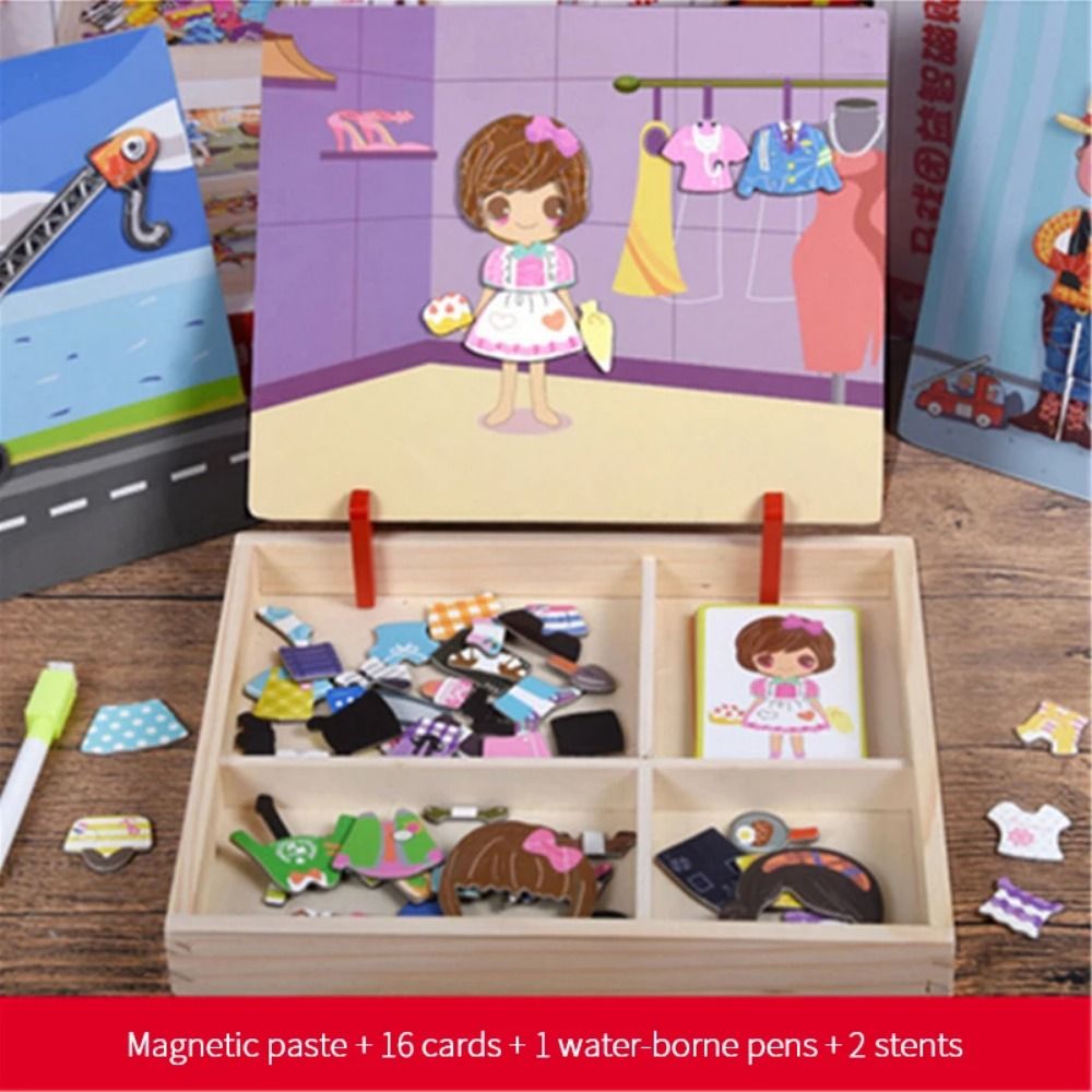 Puzzle 3D Magnetik Kayu dengan - Kids Toys Drawing Easy ulasan dan harga